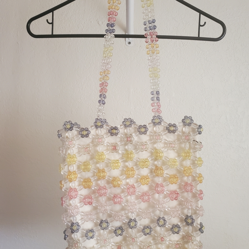 Cynthia Rowley Pastel Floral Beaded Shoulder Bag